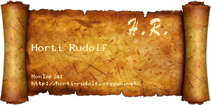 Horti Rudolf névjegykártya